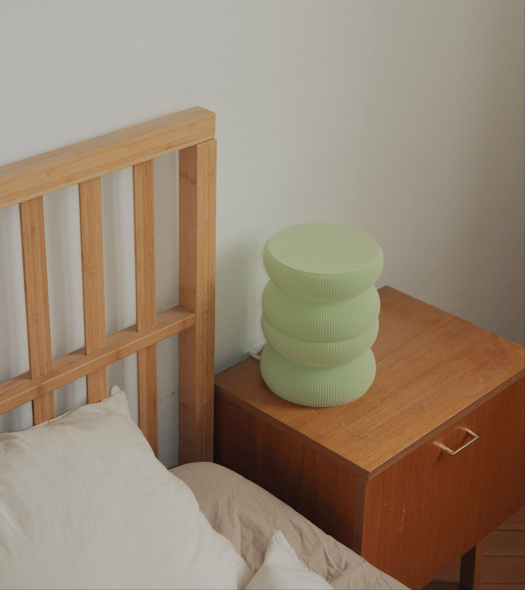Woven Rujum Table Lamp – Mint
