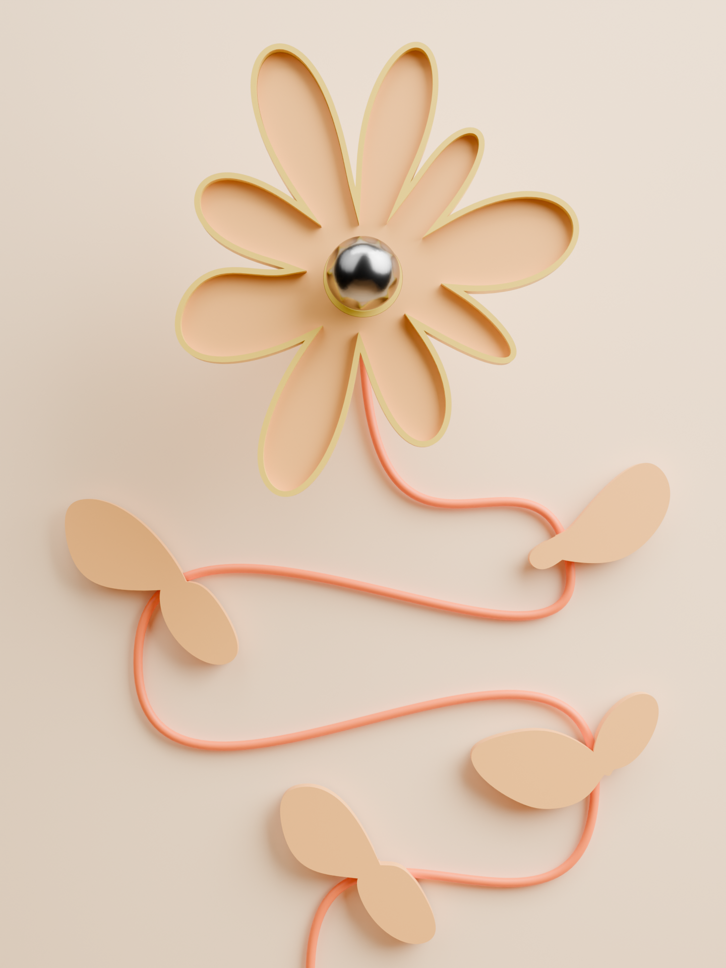 Flower orange / yellow / peach