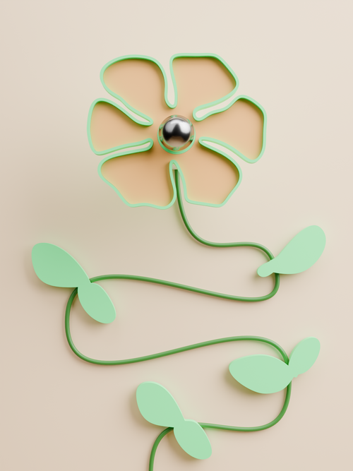 Flower green / mint / peach