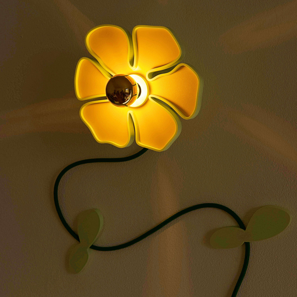 Flower Wall Lamp – Green / Mint / Peach
